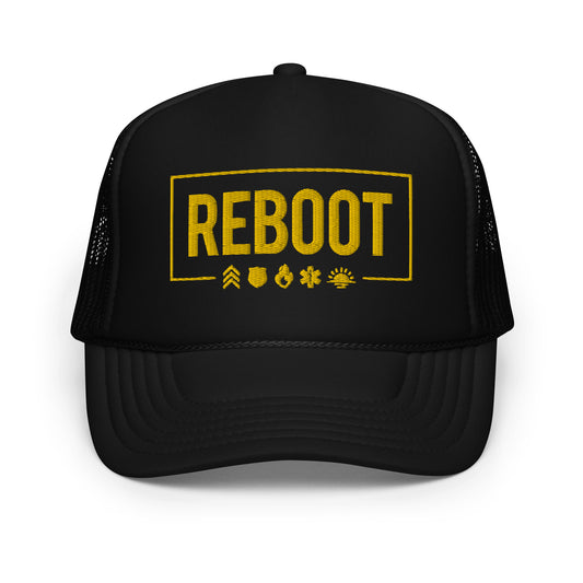 REBOOT Yellow Border Foam trucker hat