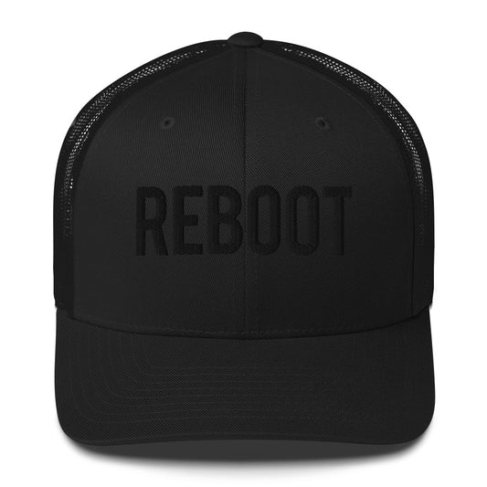 REBOOT Black Trucker Cap