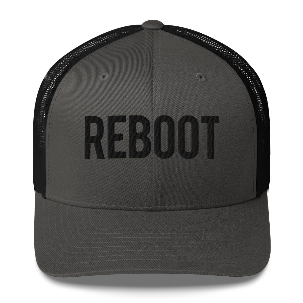 REBOOT Black Trucker Cap